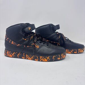 Fila High-Top Sneakers - Black/Orange Splatter size 10